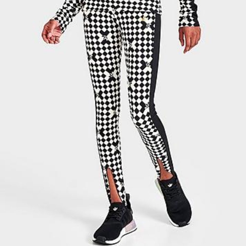 Brand new Adidas Ski Chic Allover Print Stirrup Tights